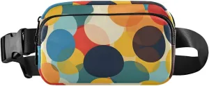 Bolaz Fanny Packs,Fashion Waist Pack Belt Bags for Women Men with Multi-Pockets Adjustable Belts, Colored Circles, Workout/Running/Yoga/Shopping/Hiking
