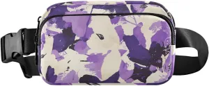 Bolaz Fanny Packs,Fashion Waist Pack Belt Bags for Women Men with Multi-Pockets Adjustable Belts, Purple Abstract, Workout/Running/Yoga/Shopping/Hiking