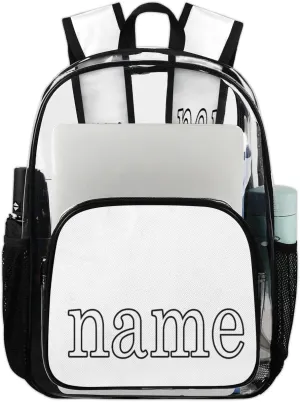 Bowling Ball Theme Personalized Clear Backpack Custom Waterproof PVC Transparent Backpack with Name Heavy Duty Transparent Bag for Work Travel Concerts