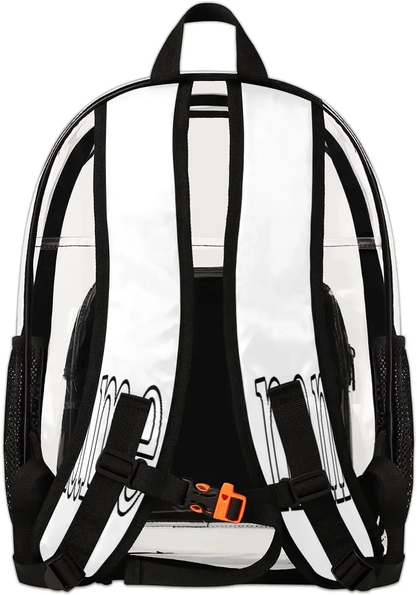 Bowling Ball Theme Personalized Clear Backpack Custom Waterproof PVC Transparent Backpack with Name Heavy Duty Transparent Bag for Work Travel Concerts