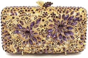 Bridal Wedding Party Purse Women Evening Party Bag Diamonds Crystal Clutches Wallet (Color : E) (D)