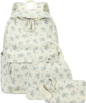 BTOOP School Backpacks for Teen Girls Bookbags Lightweight Canvas Backpack Schoolbag Set