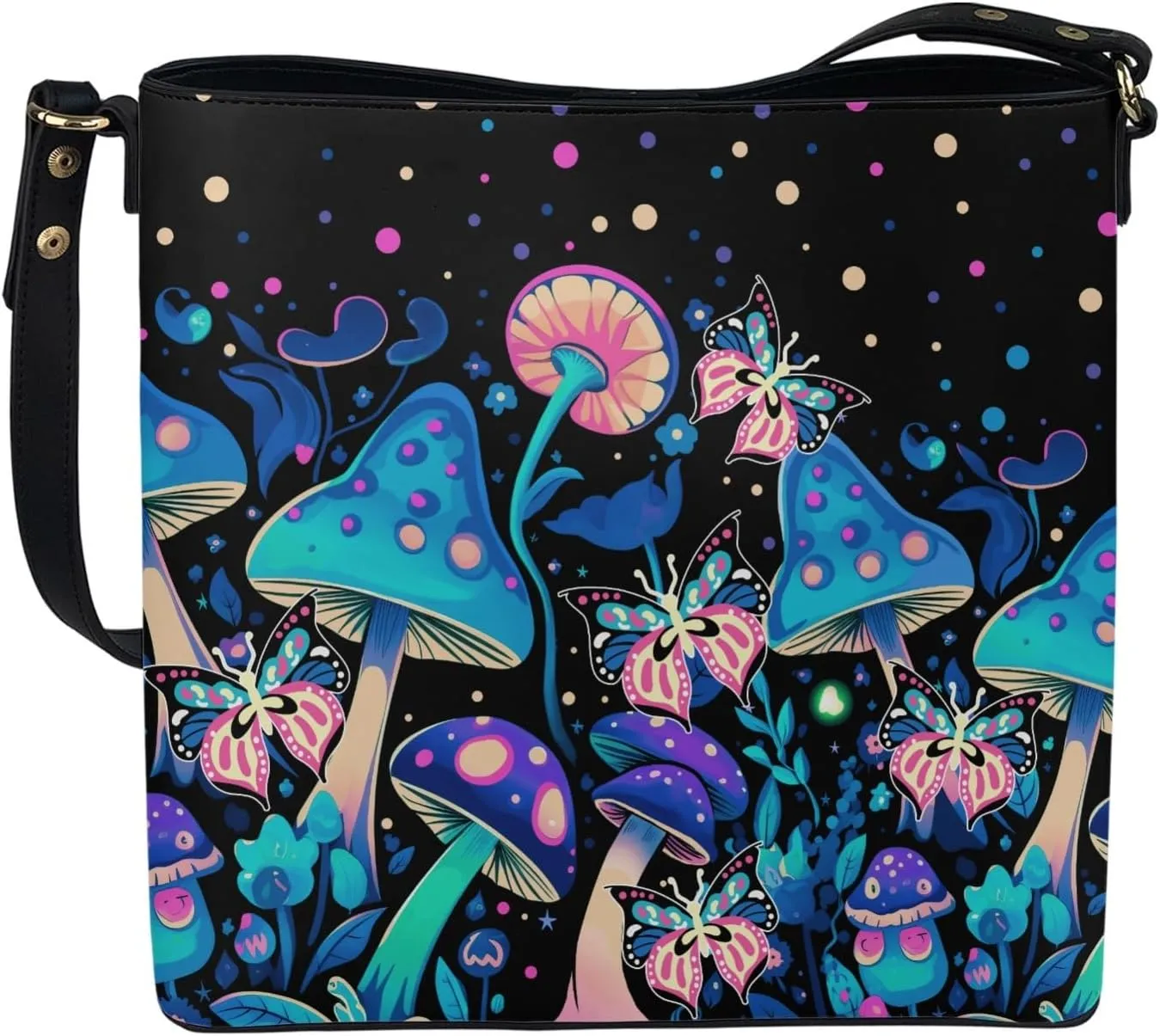 Bucket Bags and Purses For Women Music Ballet Girl Design Hobo and Shoulder Handbags with 2 Detachable Straps