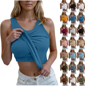Built in Bra Tank Tops for Woman Summer Breathable Padded Camisole Tops Summer Sleeveless Yoga Basic Tank Tops