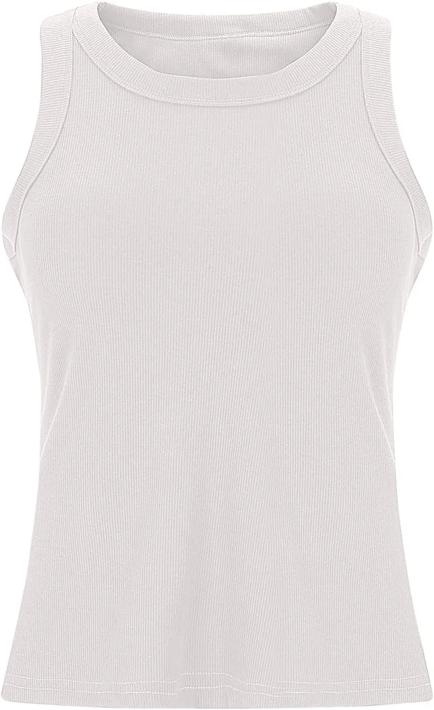 Built in Bra Tank Tops for Woman Summer Breathable Padded Camisole Tops Summer Sleeveless Yoga Basic Tank Tops