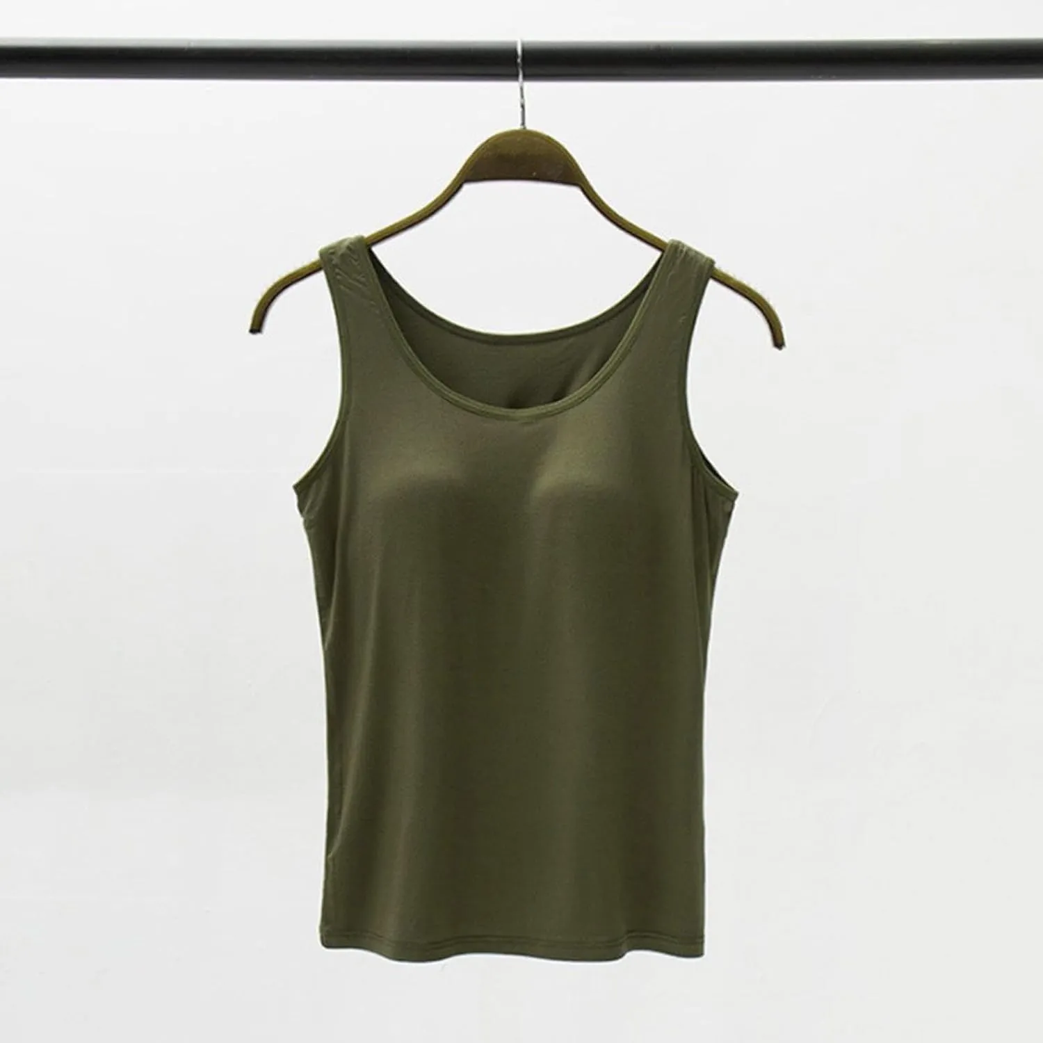 Built in Bra Tank Tops for Women Summer Adjustable Spaghetti Strap Camisole Tops