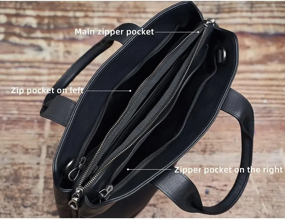 Business Men's Briefcase Casual Tote Bag Men's Shoulder Multifunction Bag 14 Inch Laptop
