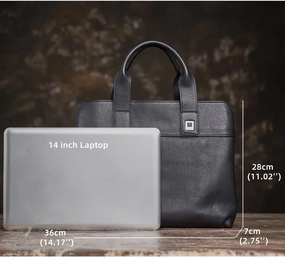 Business Men's Briefcase Casual Tote Bag Men's Shoulder Multifunction Bag 14 Inch Laptop