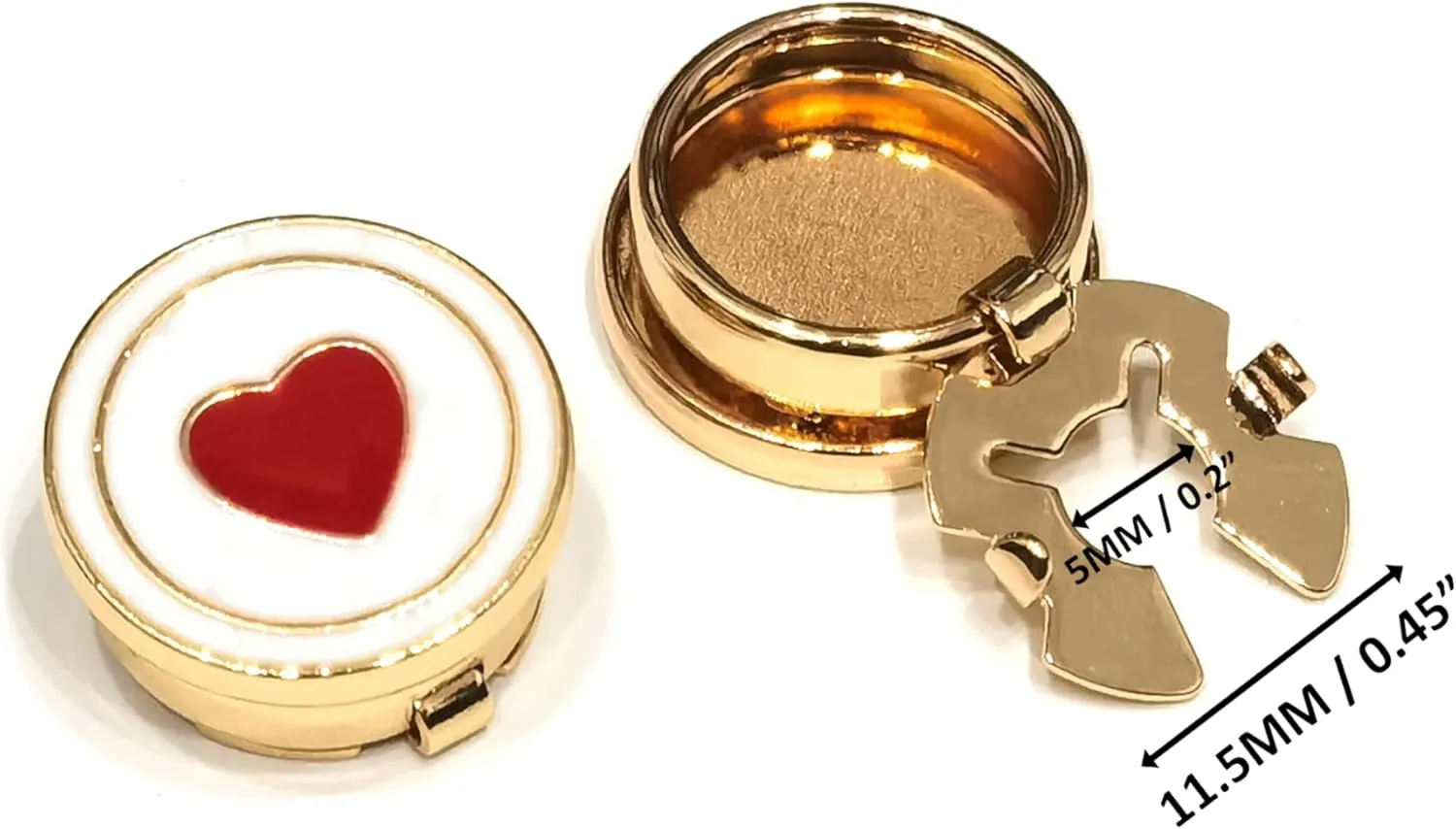 Button Covers for Women Men - Heart Cufflinks White Enamel Cuff Links for Tux Shirt, Woman Blouses
