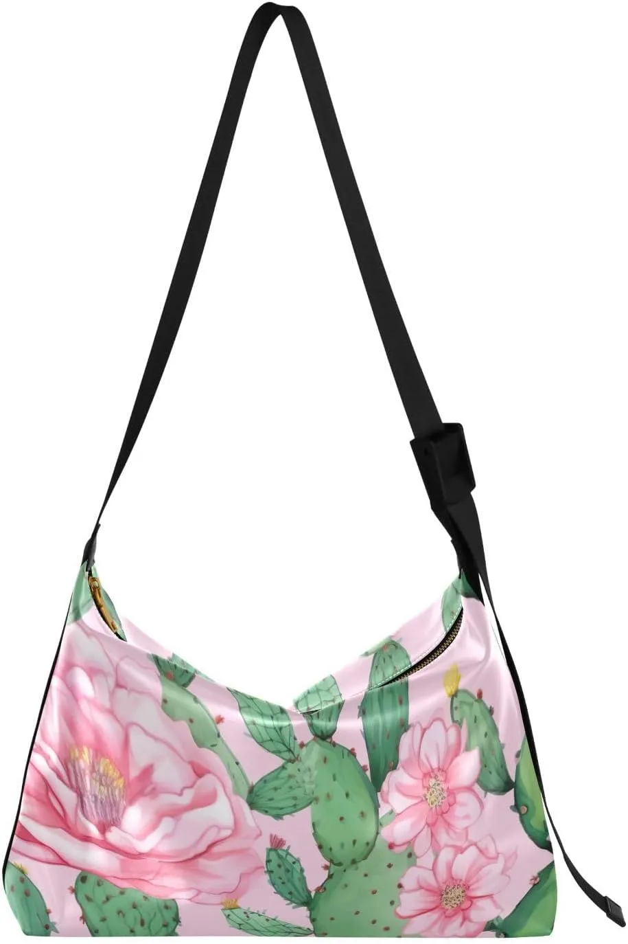 Cactus Succulents Flower Tote Bag for Women Large Hobo Bags Leather Crossbody Bags Women Tote Bag with Adjustable Strap for Travel Women