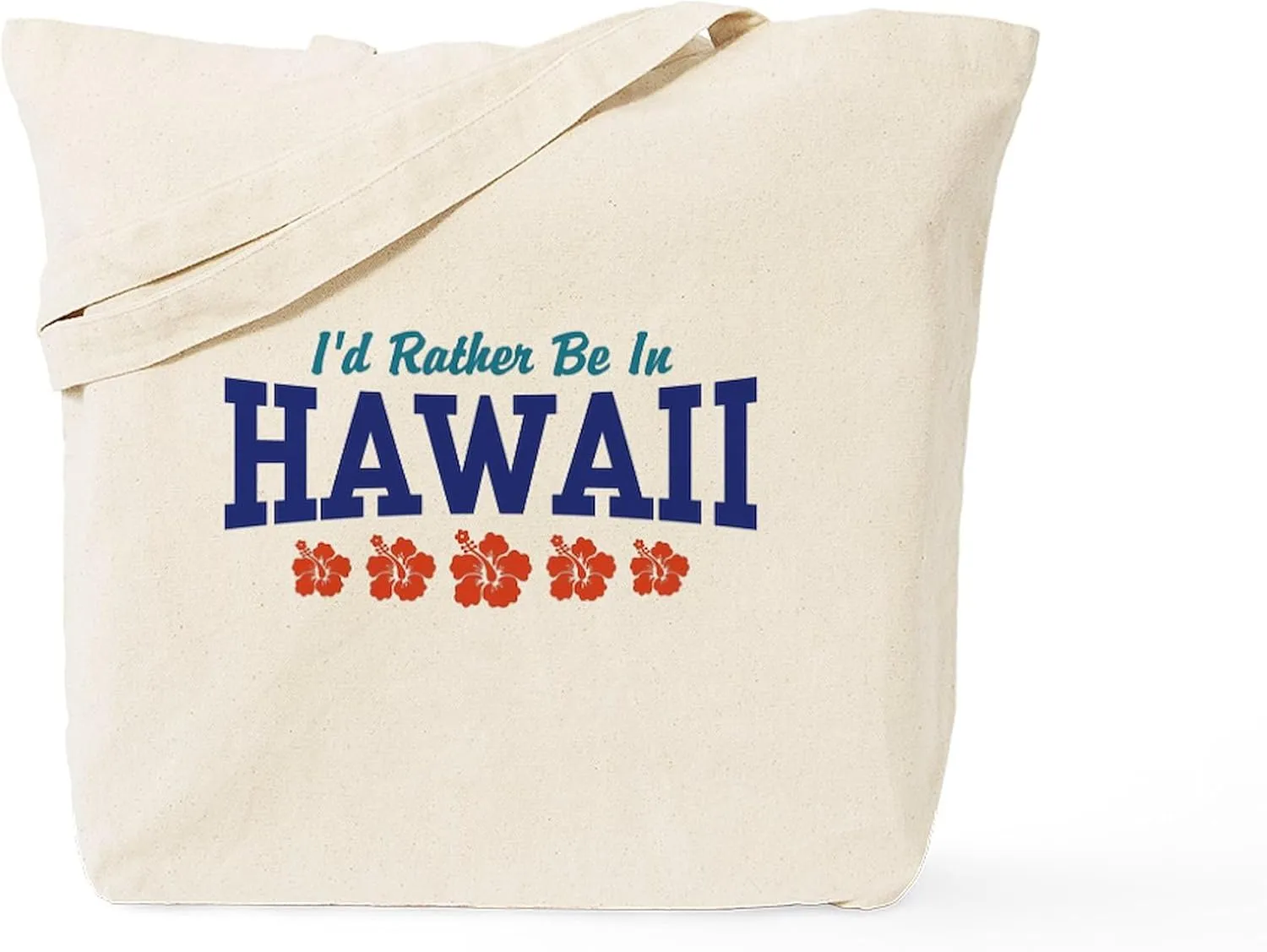 CafePress I'd Rather Be In Hawaii Tote Bag Natural Canvas Tote Bag, Reusable Shopping Bag