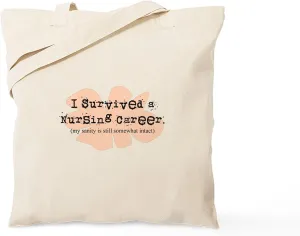 CafePress Retired Nurse FUNNY Tote Bag Natural Canvas Tote Bag, Reusable Shopping Bag