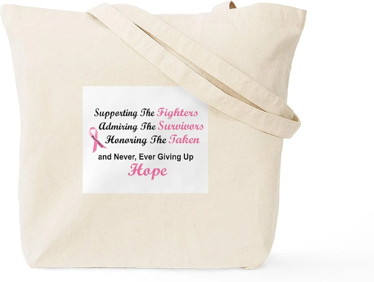 CafePress Supporting Admiring Honoring 1.2 (BC) Tote Bag Natural Canvas Tote Bag, Reusable Shopping Bag