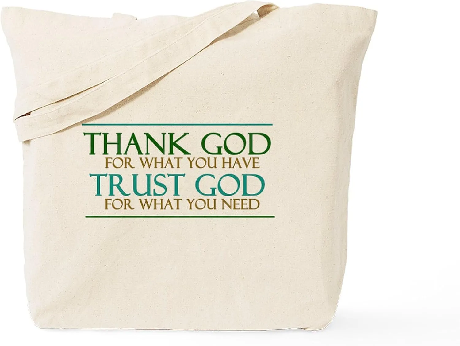 CafePress Thank God Trust God Tote Bag Natural Canvas Tote Bag, Reusable Shopping Bag