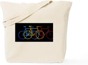 CafePress Three Bicycles On Black Tote Bag Natural Canvas Tote Bag, Reusable Shopping Bag