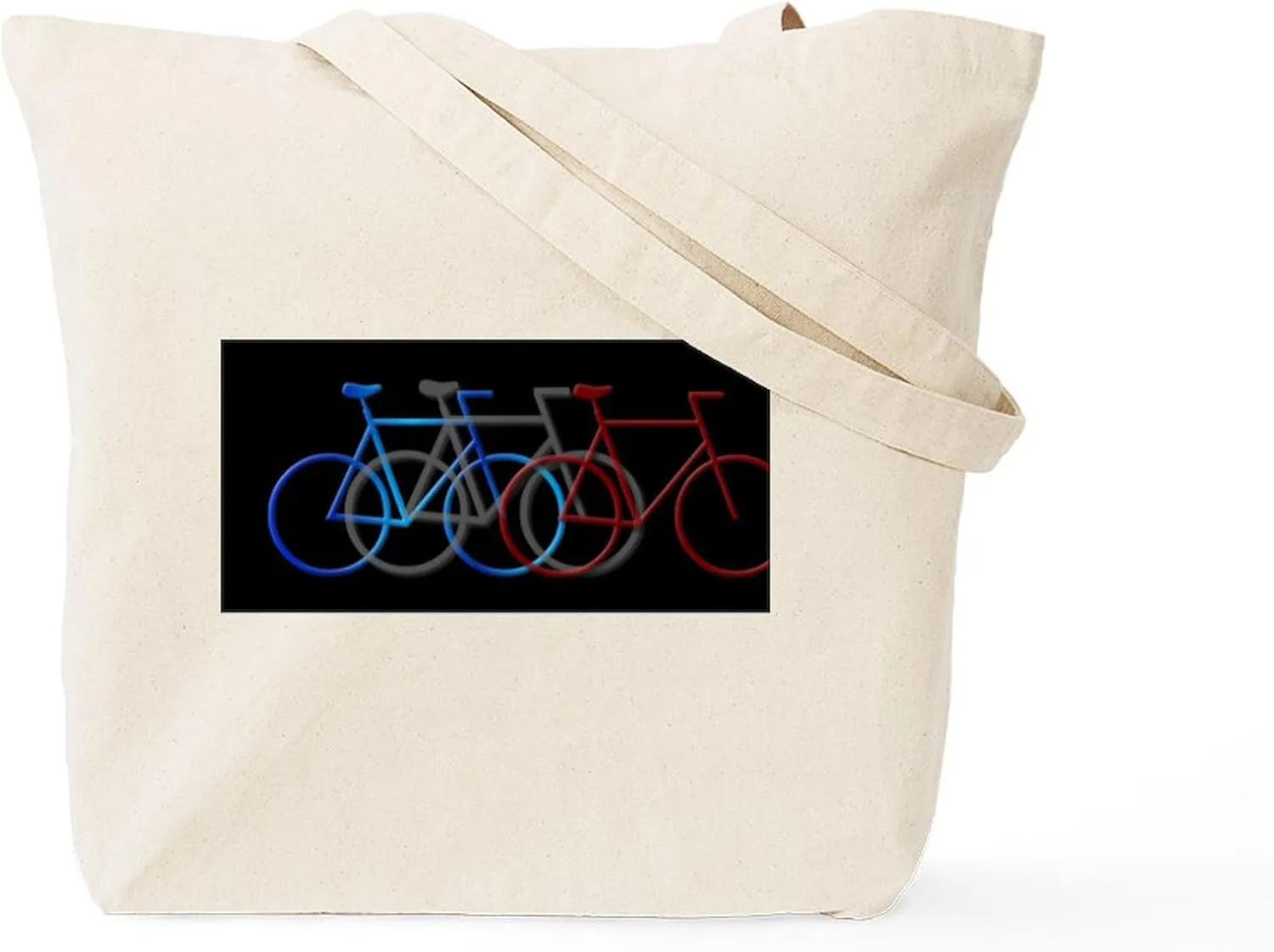 CafePress Three Bicycles On Black Tote Bag Natural Canvas Tote Bag, Reusable Shopping Bag