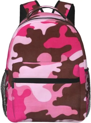 Camo Backpack Double Shoulder Bag 15 Inch Laptop Bagpack for Hiking Work Camping Travel