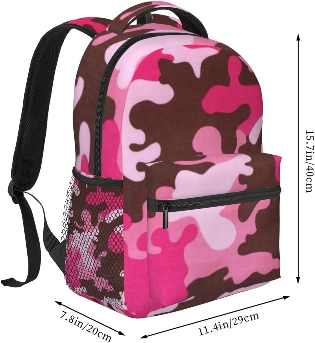 Camo Backpack Double Shoulder Bag 15 Inch Laptop Bagpack for Hiking Work Camping Travel