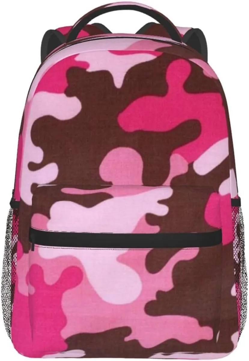 Camo Backpack Double Shoulder Bag 15 Inch Laptop Bagpack for Hiking Work Camping Travel
