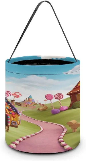 Candy Land Halloween Tote Candy Bag Candy Basket Candy Bucket Gift Bag for Halloween Party