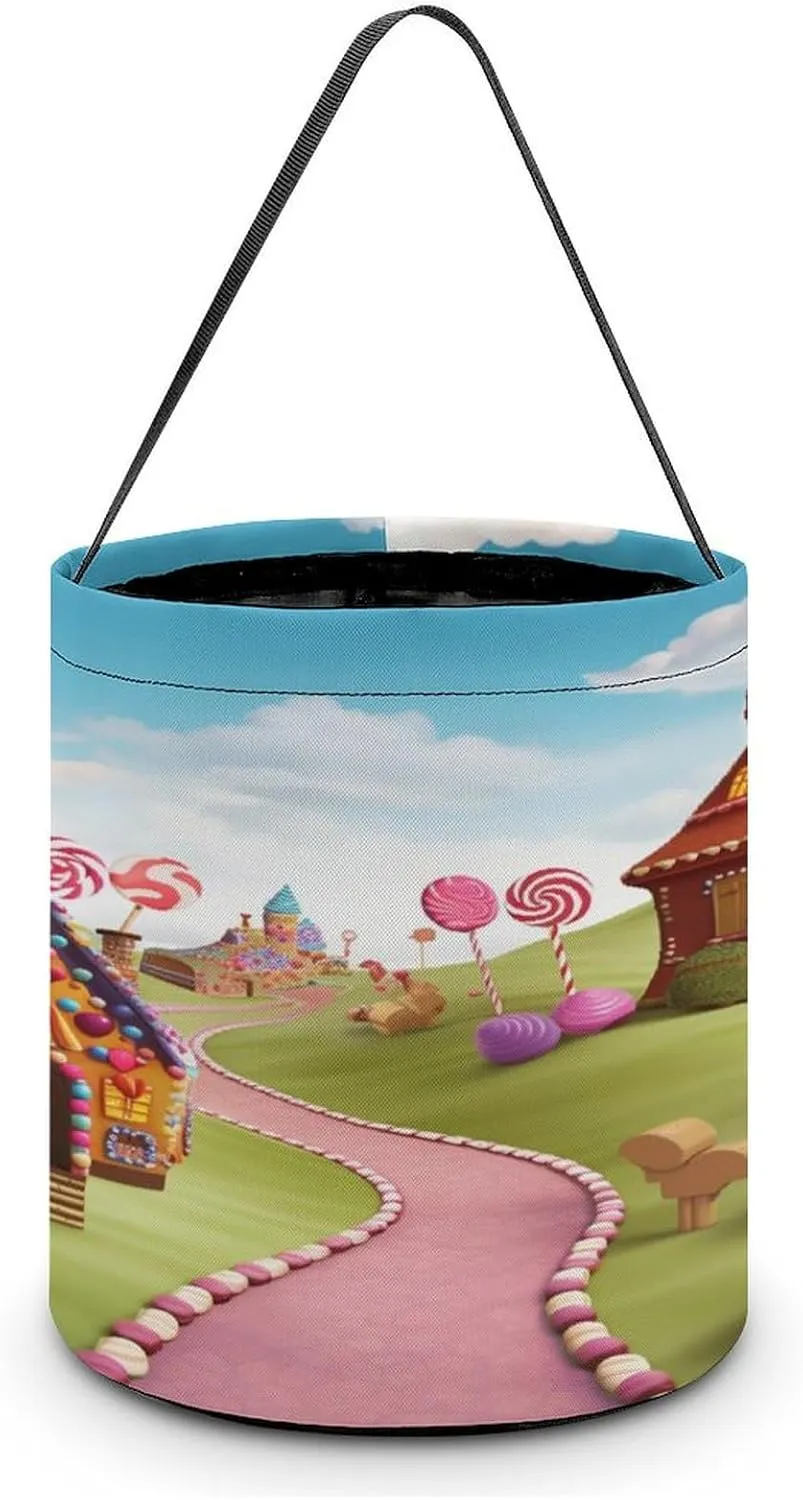 Candy Land Halloween Tote Candy Bag Candy Basket Candy Bucket Gift Bag for Halloween Party