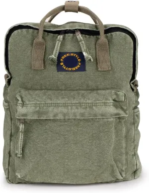 Canvas Backpack for Women Casual Travel Daypack Aesthetic Backpacks Lightweight Handbag Purse (Army)