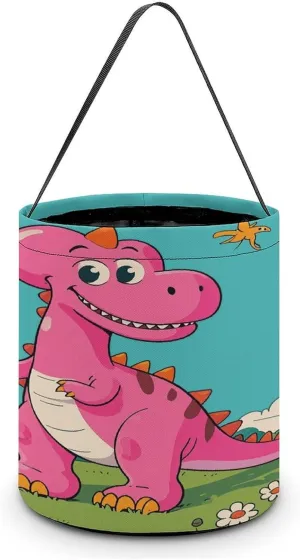 Cartoon Dinosaur Images Halloween Tote Candy Bag Candy Basket Candy Bucket Gift Bag for Halloween Party