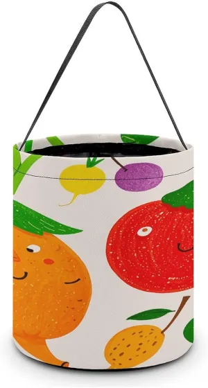 Cartoon Vegetable Fruits Halloween Tote Candy Bag Candy Basket Candy Bucket Gift Bag for Halloween Party
