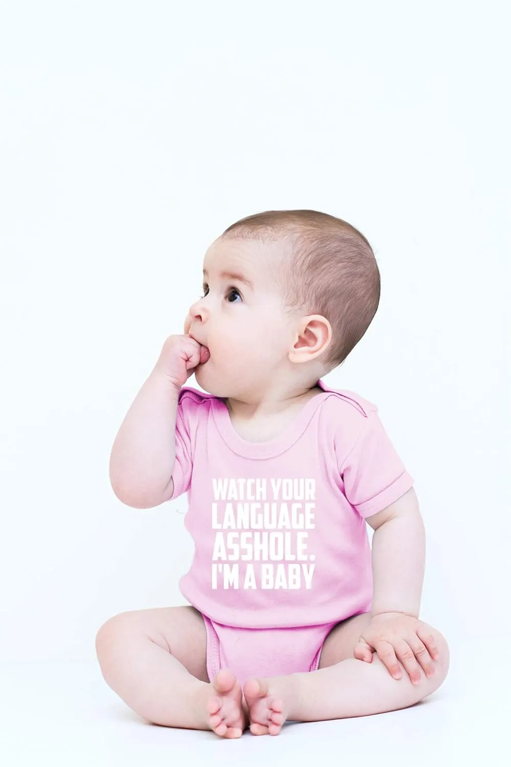 CBTwear Watch Your Language - Baby Clothes - Funny Newborn Bodysuit Outfits for Boys and Girls