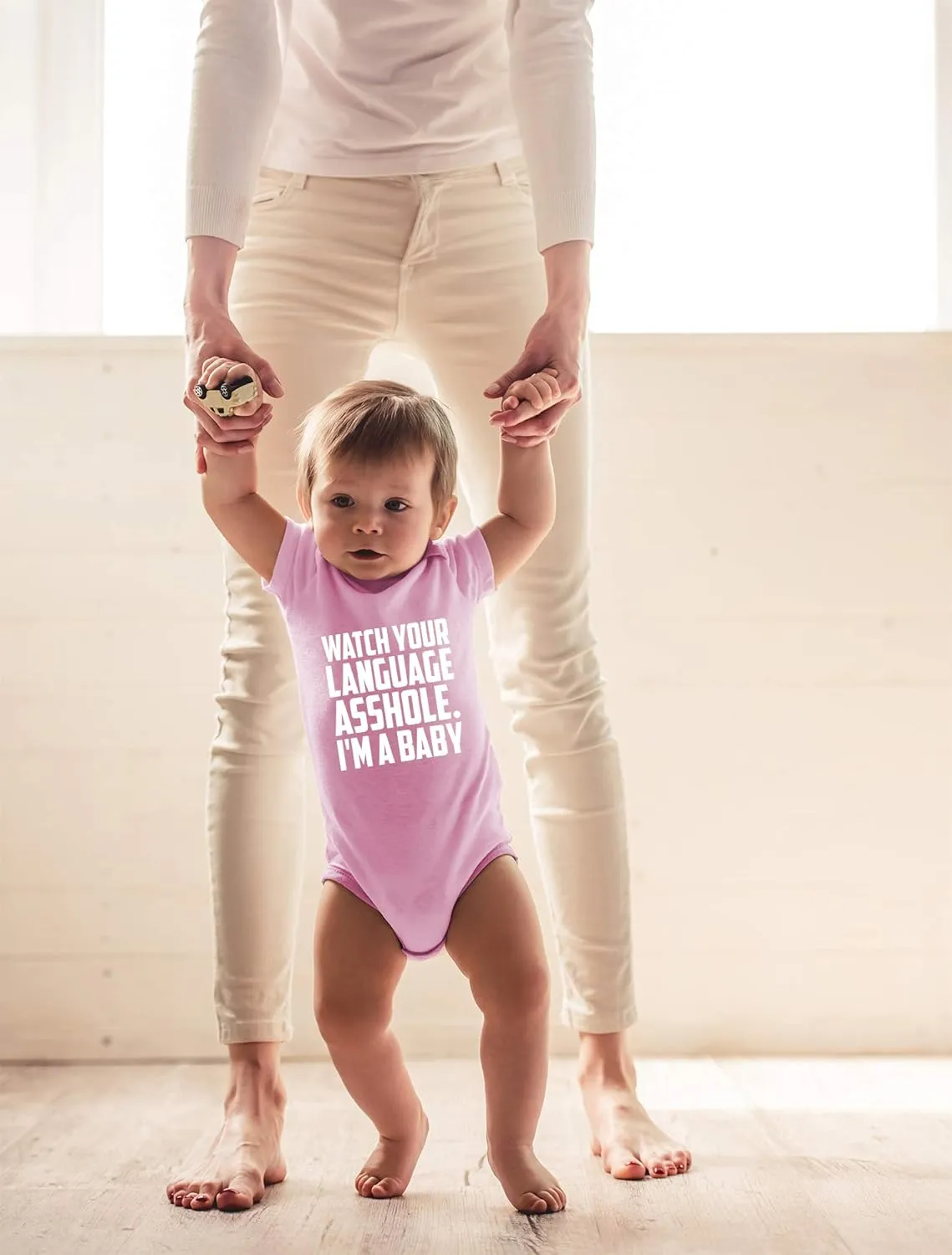 CBTwear Watch Your Language - Baby Clothes - Funny Newborn Bodysuit Outfits for Boys and Girls
