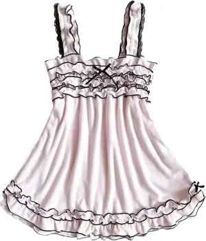 Cheetah Y2k Tank Top Grunge Spaghetti Strap Tops Bow Coquette Clothes Streetwear Women Summer Cute Camisole