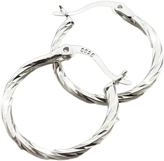 Chic 925 Sterling Silver Minimalist Hoop Earrings  Unique Geometric Twist Design, Classic Style with 0.08oz Lightweight Comfort for Effortless Elegance