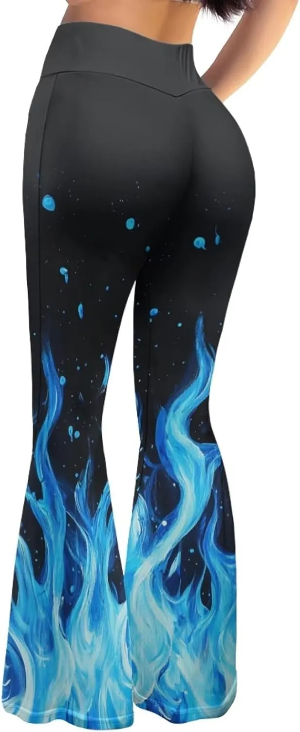 Christmas Flare Yoga Pants for Women High Waist Tummy Control Yoga Leggings Bootcut Workout PantS-2Xl