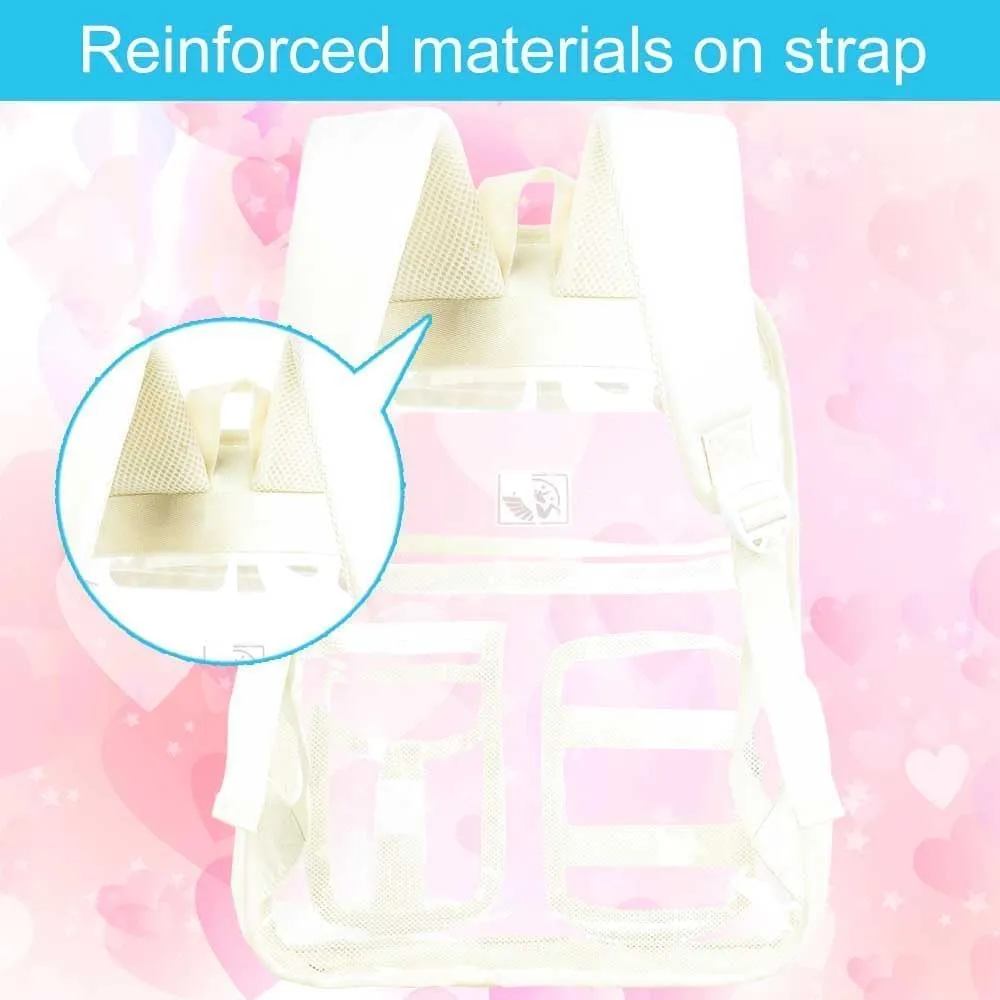 Clear Backpack, Transparent Bookbag Heavy Duty See Through Backpacks