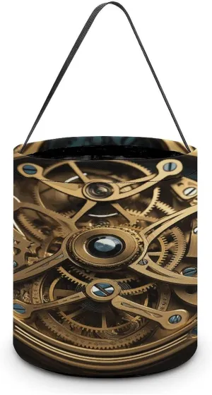 Cool Steampunk Gears Halloween Tote Candy Bag Candy Basket Candy Bucket Gift Bag for Halloween Party