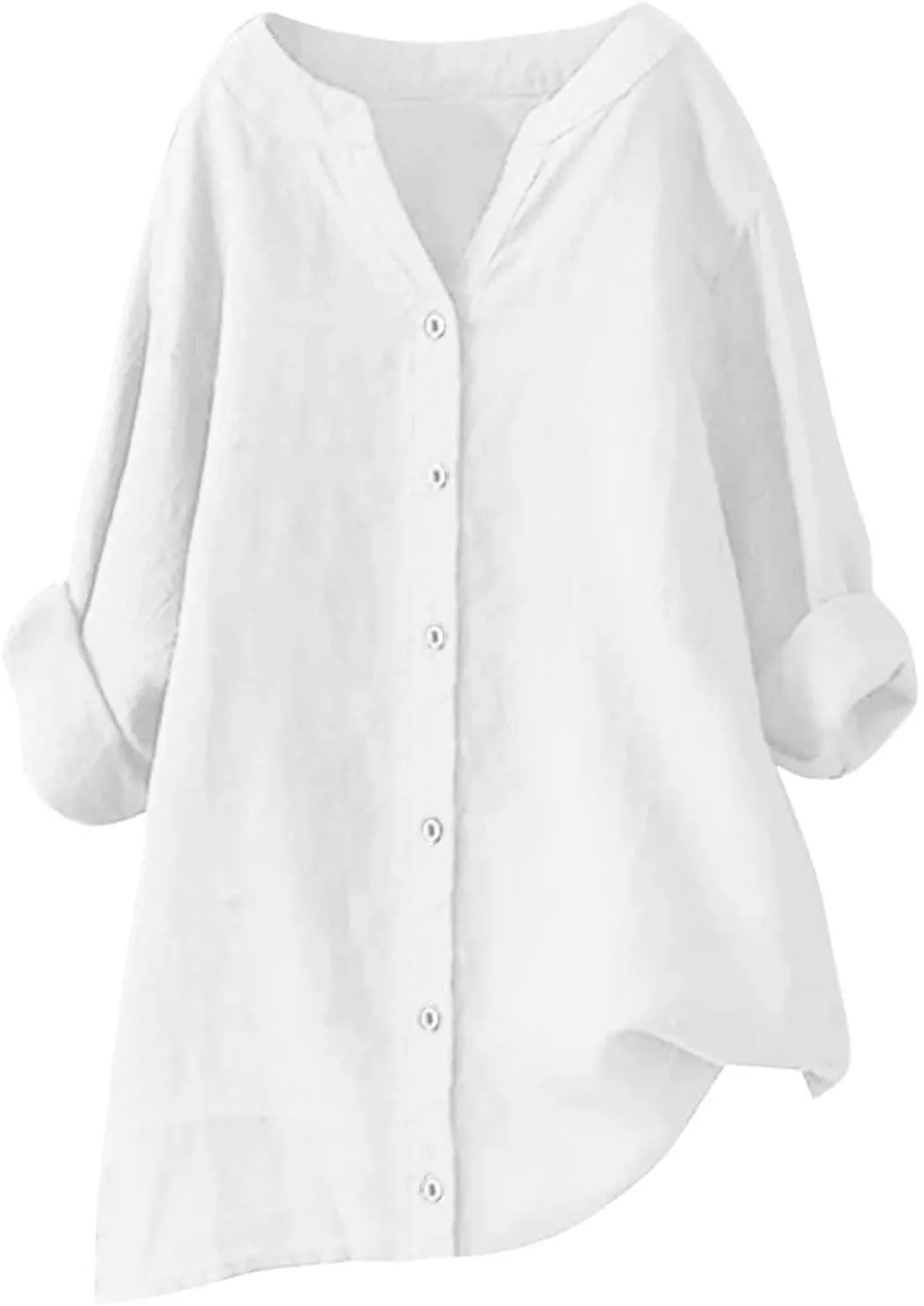 Cotton Linen Pants Sets for Women 2 Piece Summer Oversized Long Sleeve Button Shirt Wide Leg Casual Pants Tracksuits