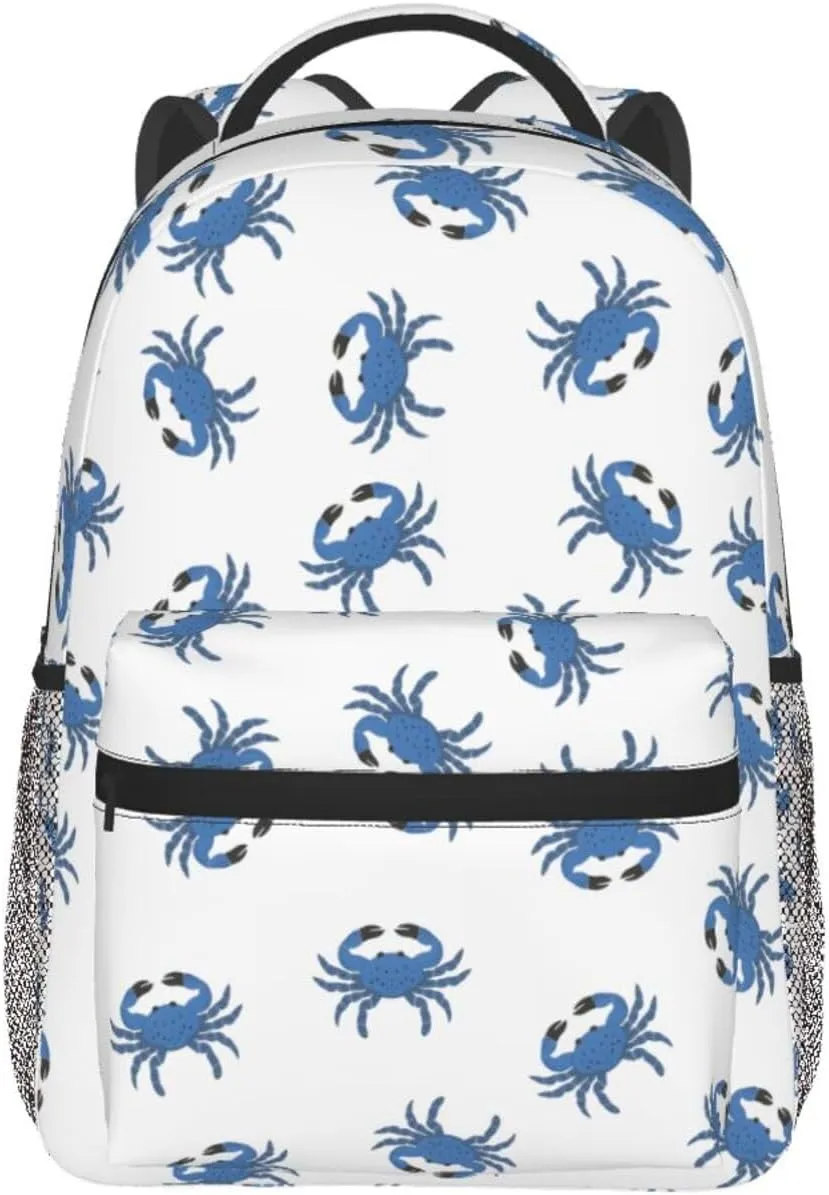 Crab Travel Laptop Backpack for Women Lightweight College Backpack Adjustable Fits 15.6 Inch Laptop Bag for Work, Men, Gym