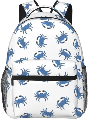 Crab Travel Laptop Backpack for Women Lightweight College Backpack Adjustable Fits 15.6 Inch Laptop Bag for Work, Men, Gym