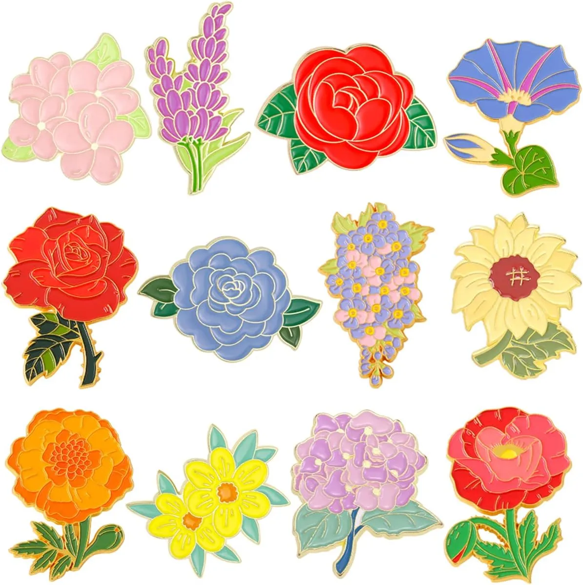 Creative Enamel Pins Bulk Set, Cute Cartoon Plants Anime Sets Backpack Pins for Men/Women, Cool Lapel Badge Funny Pins Jewelry for Jackets Cloths Hats Decorations