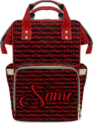 Custom Mummy Bags Red Black Diaper Bag Shoulder Backpacks Nursing Giving for Teenager