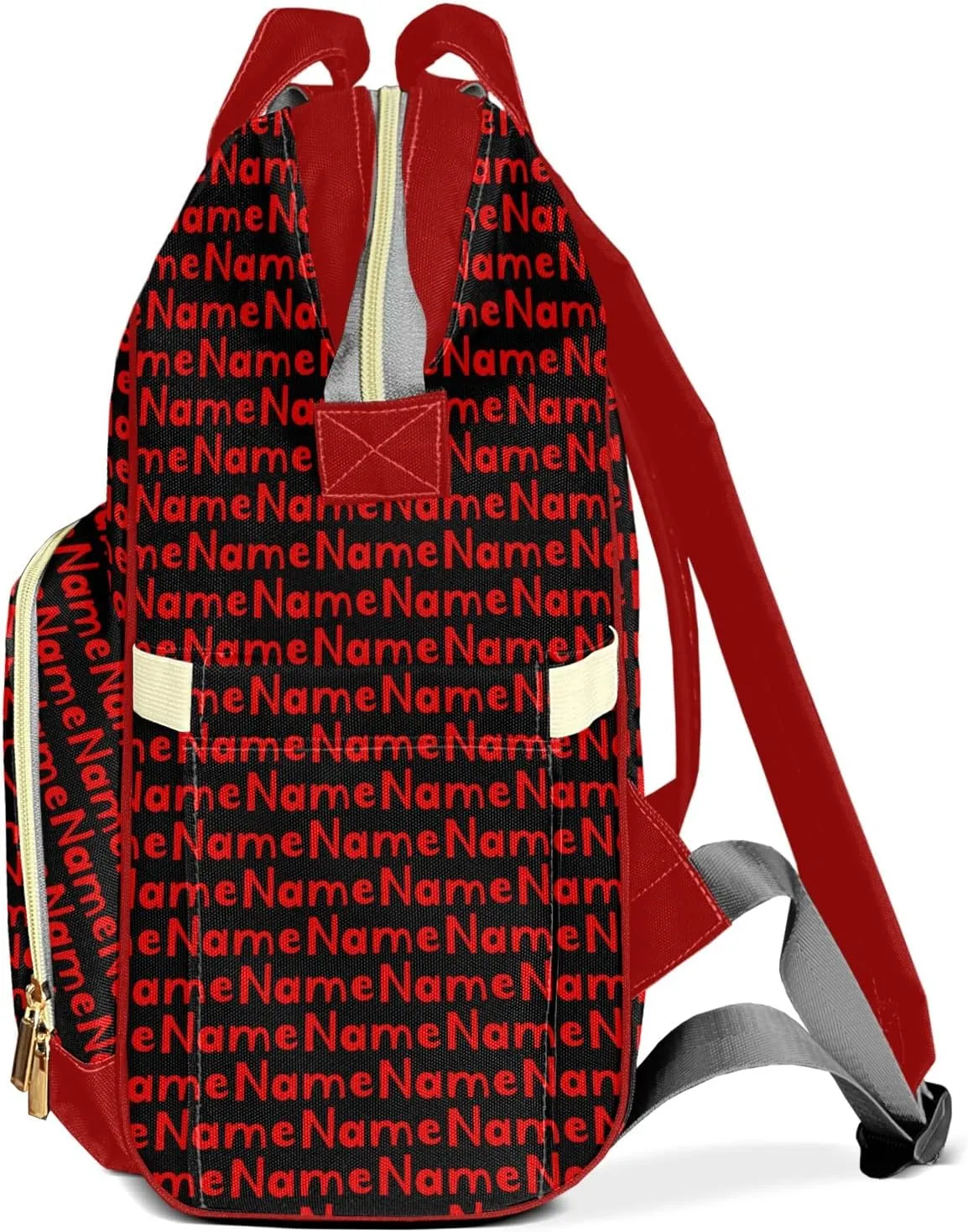Custom Mummy Bags Red Black Diaper Bag Shoulder Backpacks Nursing Giving for Teenager