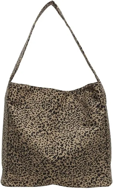 Cute Cheetah Print Tote Bag for Women, Aesthetic Shoulder Bag Leopard Print Canvas Top Handle Fashion 2024 Crossbody (Dark brown)