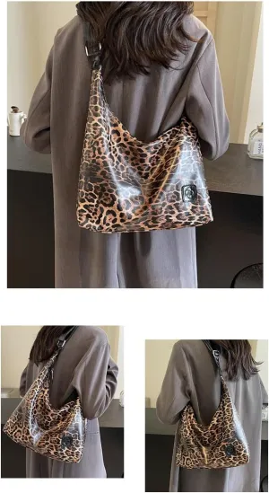 Cute Cheetah Purses for Women Handbag, Aesthetic Canvas Tote Bag Shoulder Bag Hobo Bag Leopard Print Purse Hobo Bags (Dark brown)