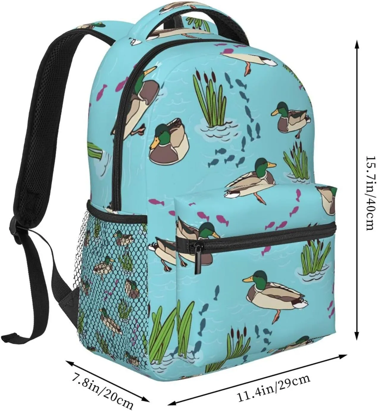 Cute Duck Backpack for Women Man Mallard Duck Lightweight Laptop Backpacks Book Bag Casual Daypacks for Hiking Travel College Office