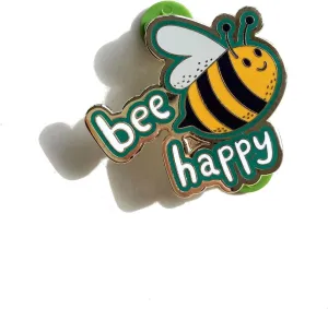 Cute Enamel Pin Bee Happy Pin Fun Cool Lapel Pin for Women Kids for Backpacks Aesthestic Jackets Decoration