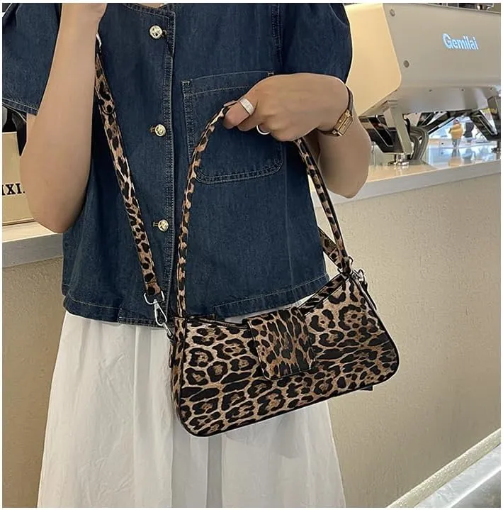 Cute y2k Cheetah Handbags for Women, Fashion Shoulder Bag Hobo Bag Demure Y2k Classy Mcbling Leopard Print Sling Purse (Style 1)