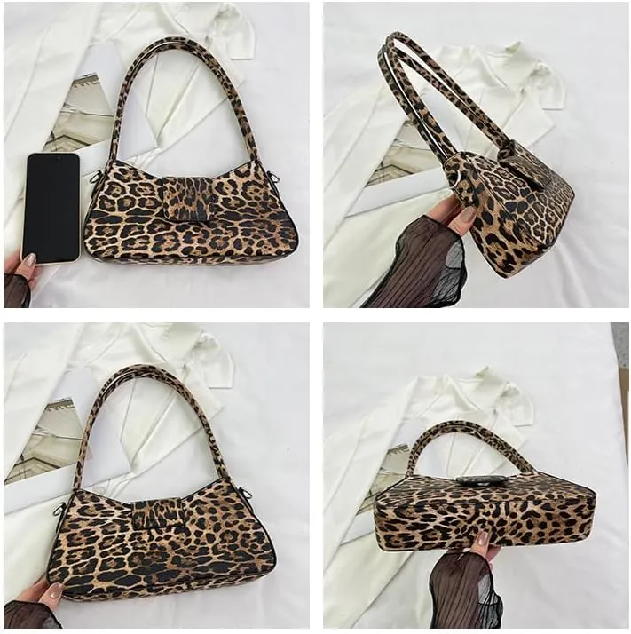 Cute y2k Cheetah Handbags for Women, Fashion Shoulder Bag Hobo Bag Demure Y2k Classy Mcbling Leopard Print Sling Purse (Style 1)