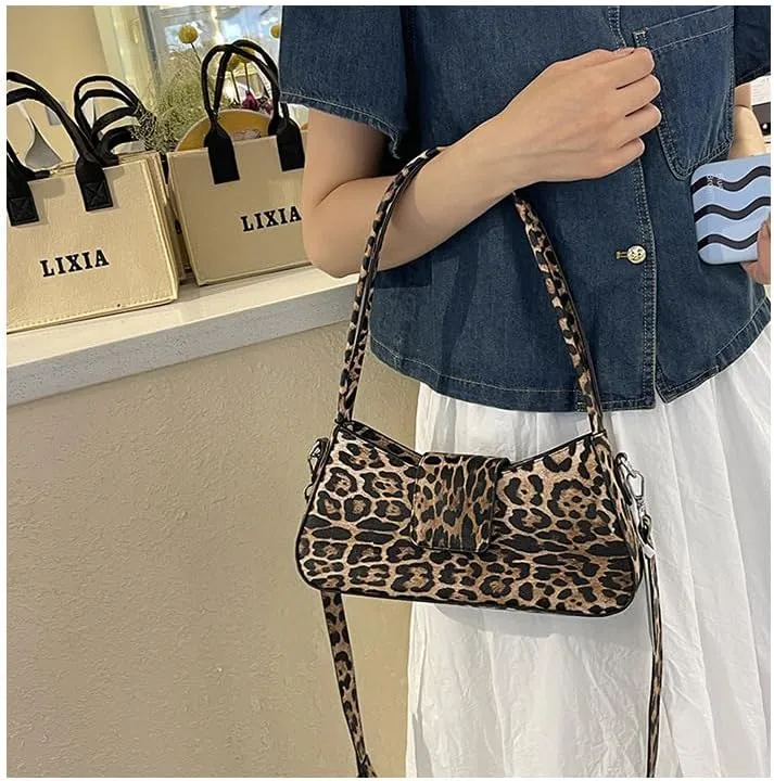Cute y2k Cheetah Handbags for Women, Fashion Shoulder Bag Hobo Bag Demure Y2k Classy Mcbling Leopard Print Sling Purse (Style 1)