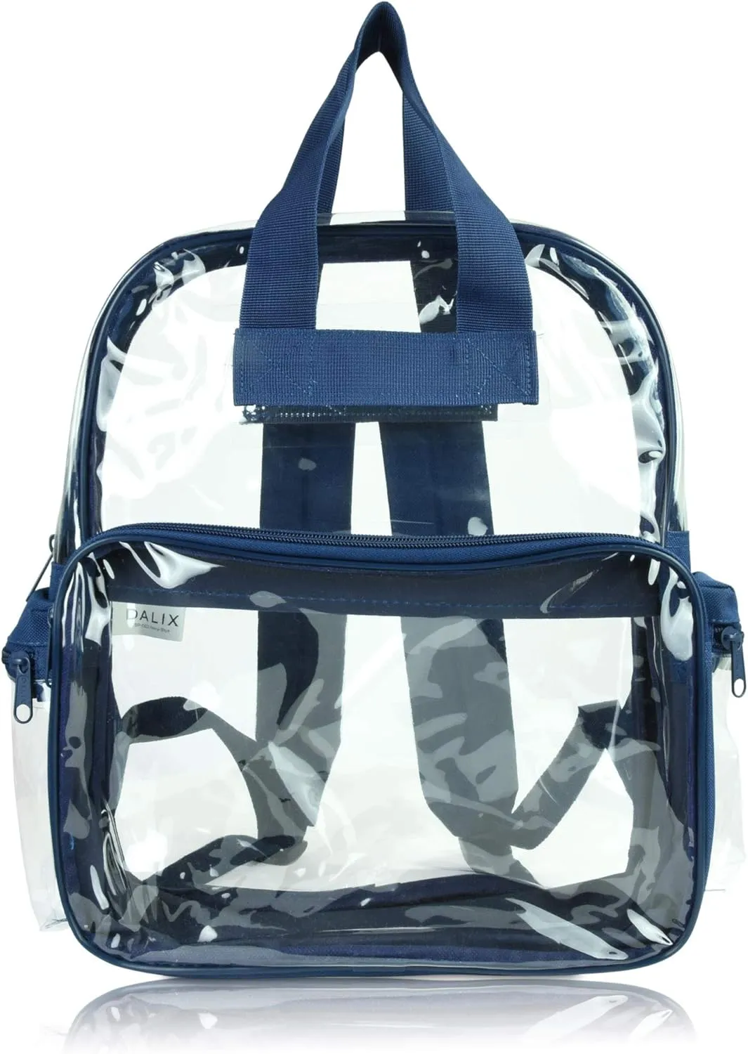DALIX Clear Backpack for School Transparent Bags Girls Boys Navy Blue 12 Pack
