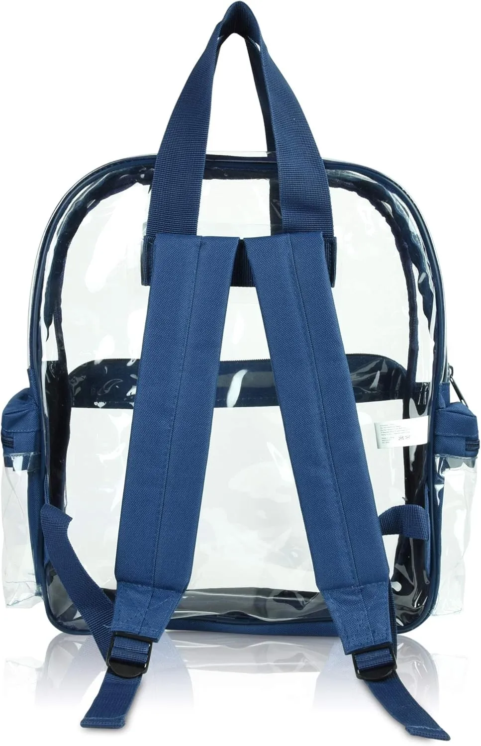 DALIX Clear Backpack for School Transparent Bags Girls Boys Navy Blue 12 Pack